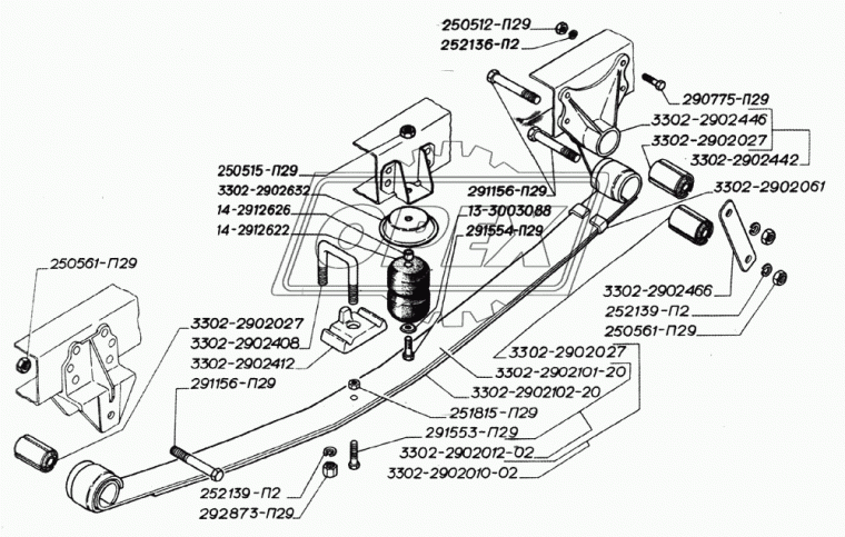 3302-2902102-20 Лист №2 рессоры передней ГАЗ (L=1525х75х11); (L=1525х75х16) с ушком, (перед. 2-х лист.рессоры ГАЗ- 3302) ГАЗ
